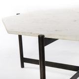 Adair Coffee Table - Polished White Marble | ready to ship!