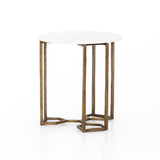 Naomi Marble End Table - Polished White Marble | shipping 6/4/2024