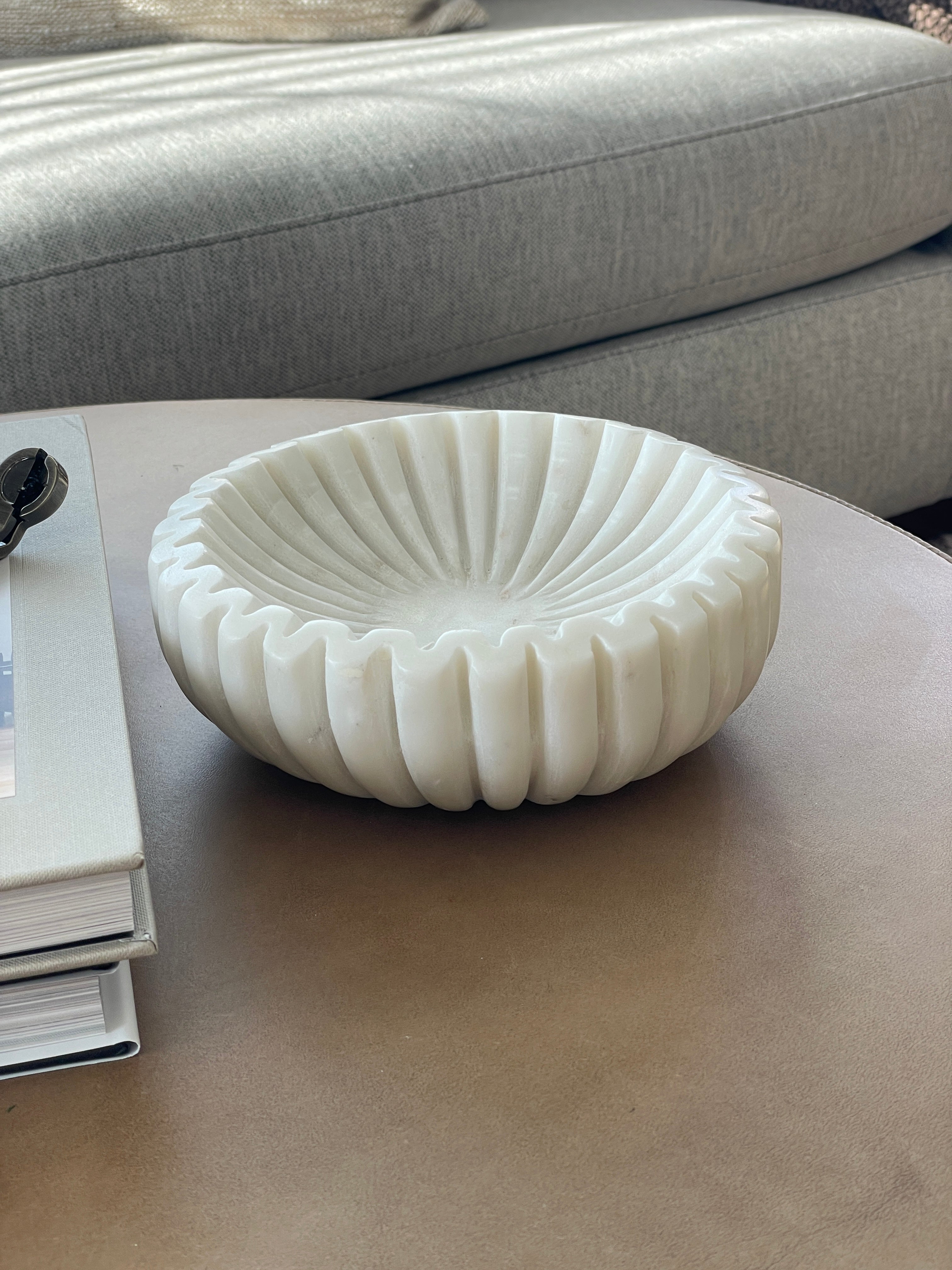 Marble Ruffle Bowl