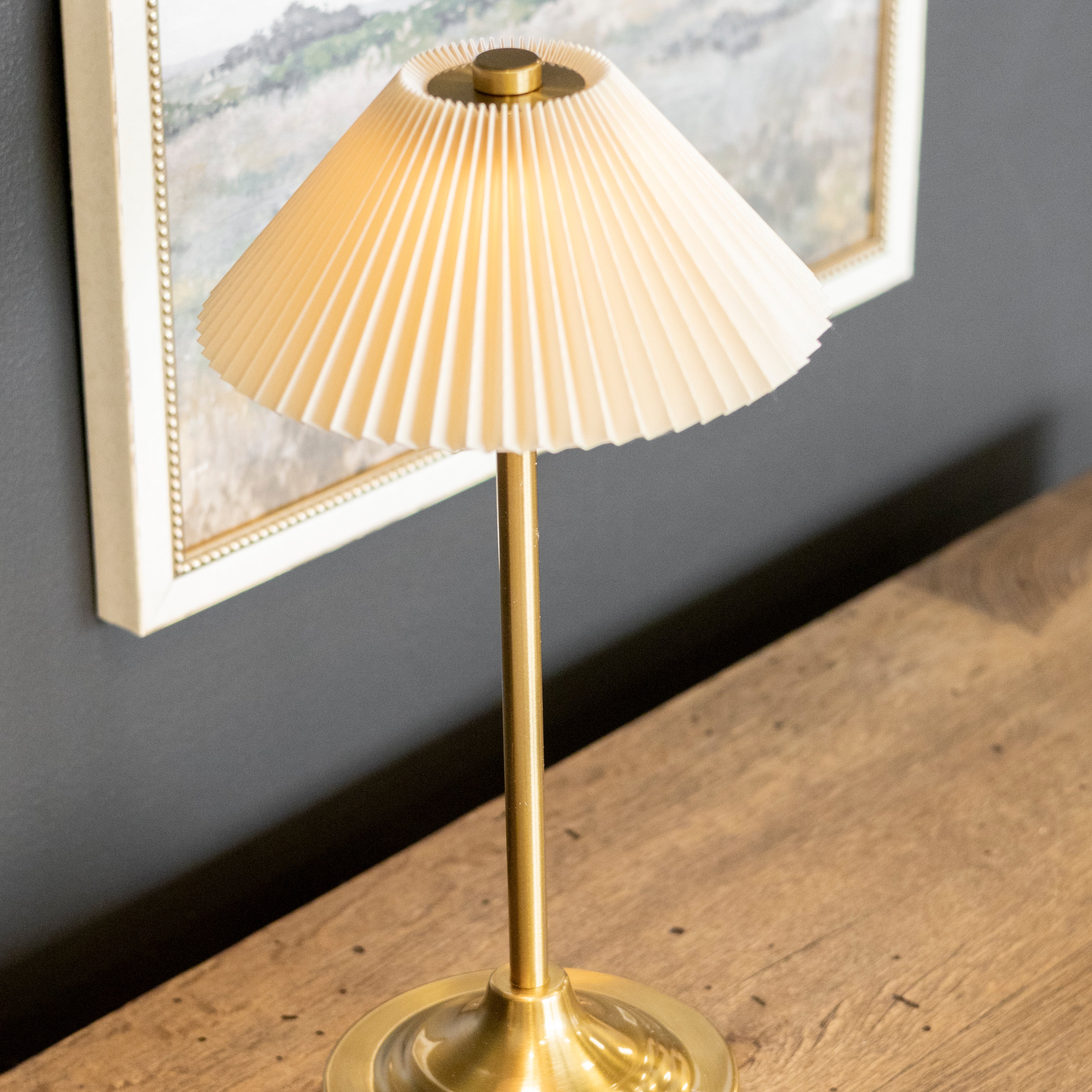 12" Rechargeable Gold LED Lamp
