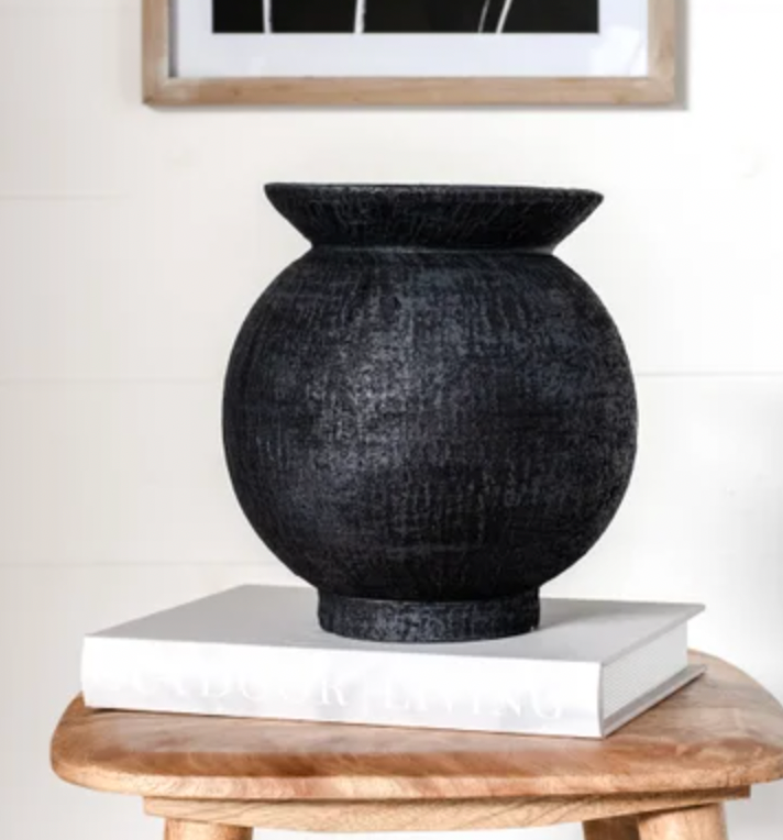 Black Textured Pot