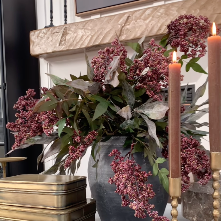 Dusty Plum Berry Spray 47"