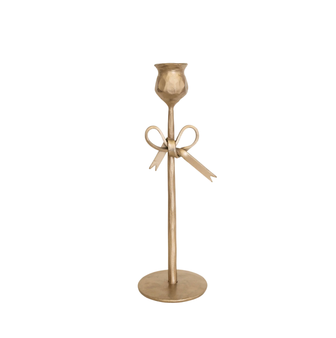 Antique Brass Bow Candle Holders