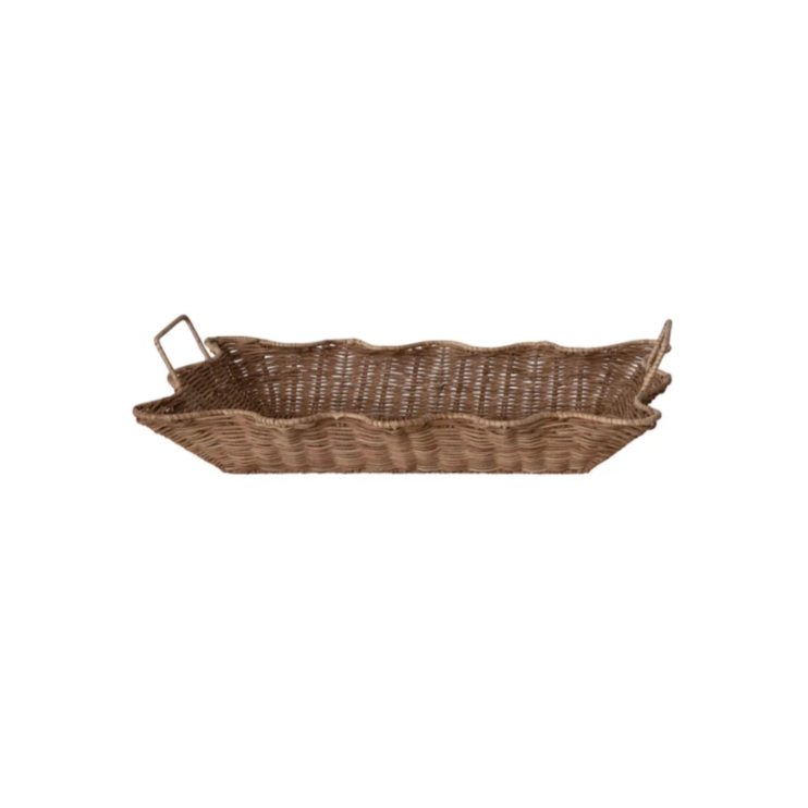 Rattan Scalloped Tray