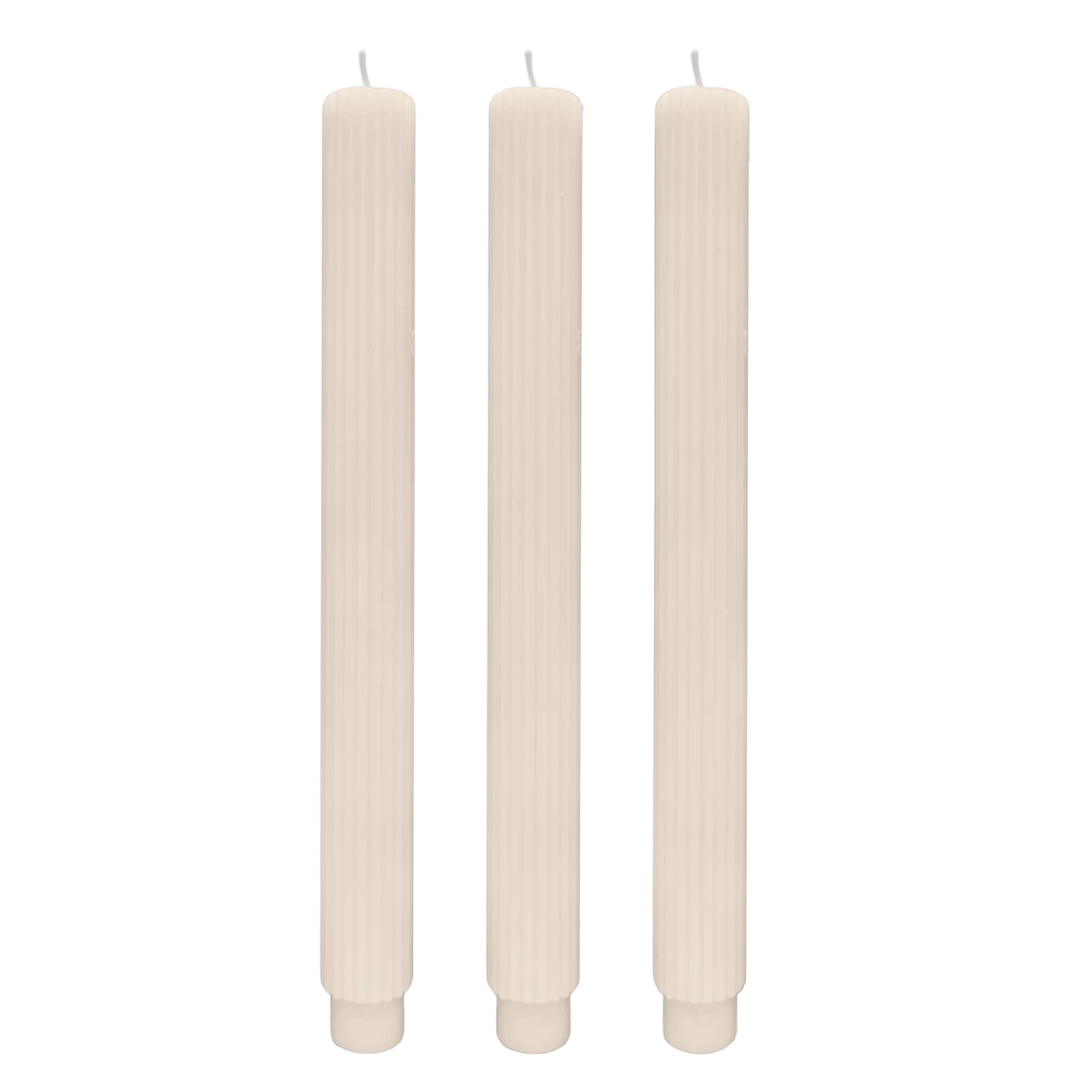 Fluted Taper Candles - 3 Pack