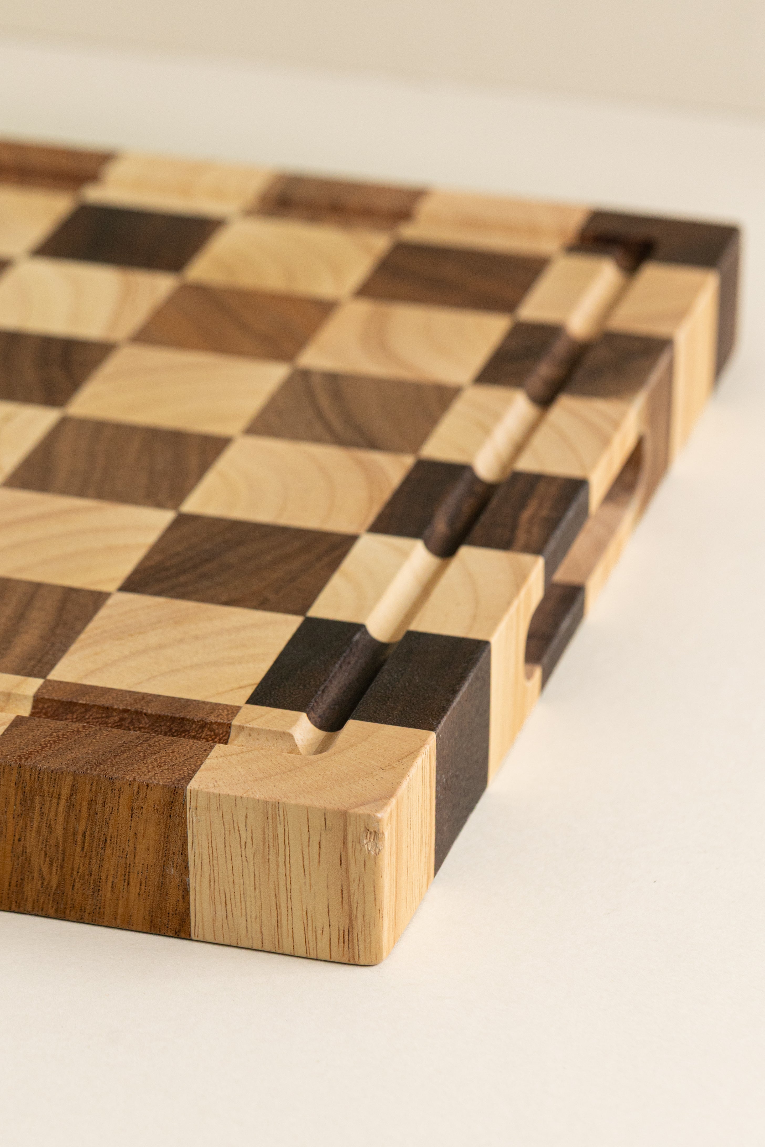 Acacia Wood Checker Serve Board