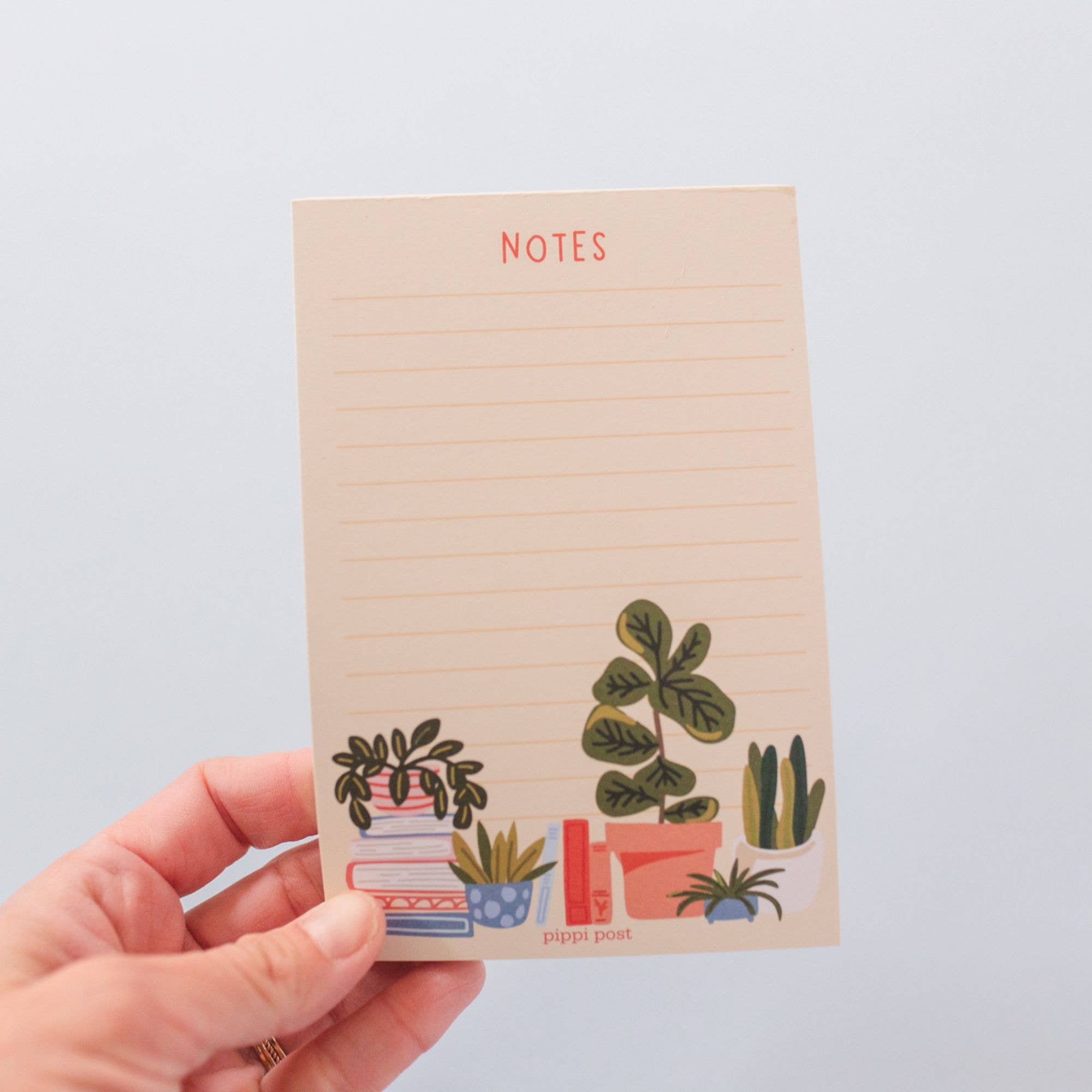 Plants & Books 4x6 Notepad