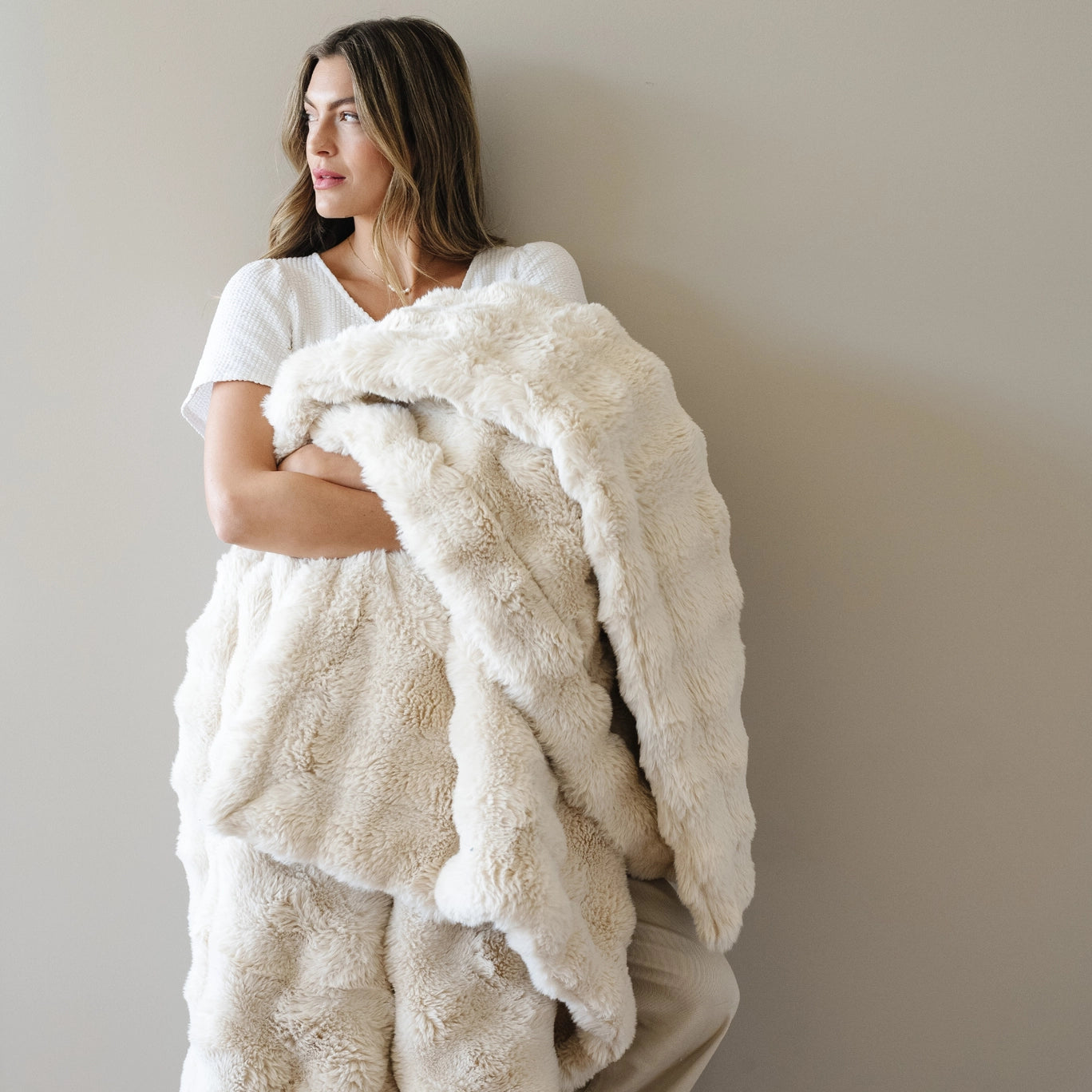 Plush Throw Blanket (Buttermilk)