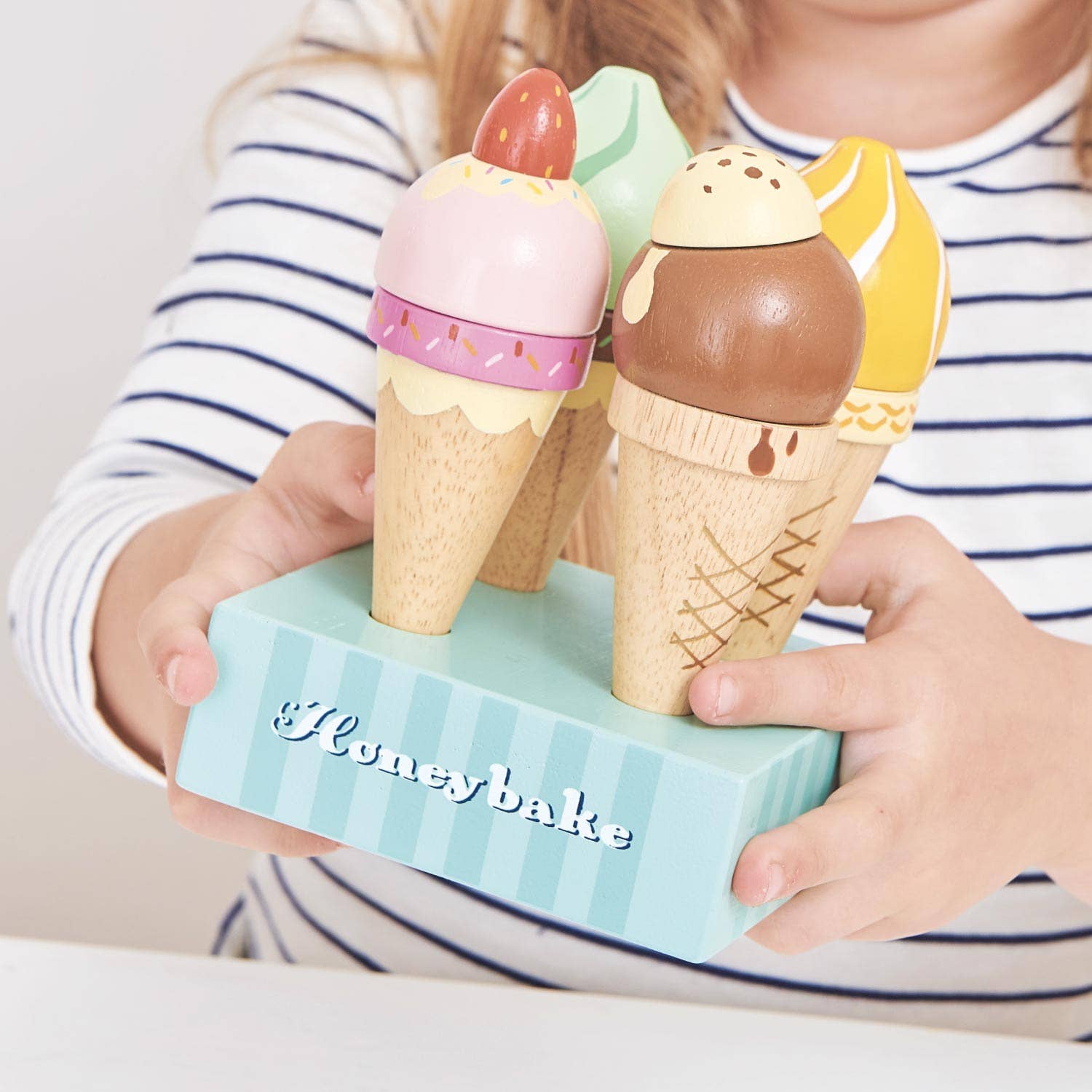 Wooden Ice Cream Cones Set