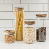 Wood Top Canisters (Set of 4)