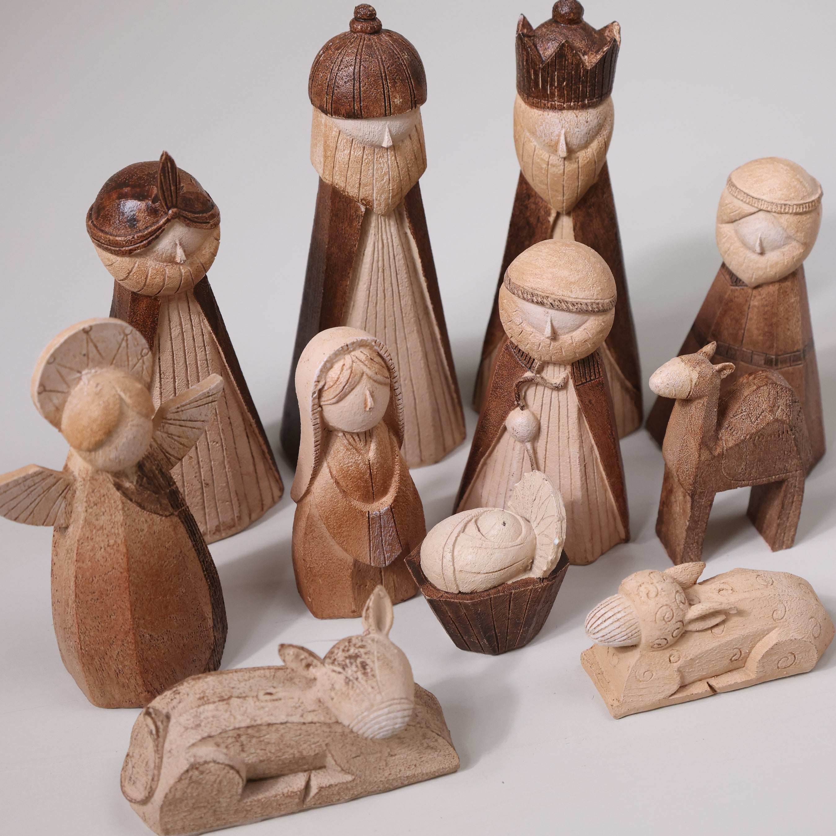 11 Piece Wood Nativity