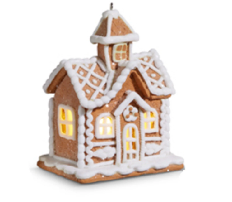 Lighted Gingerbread House Ornament (1)
