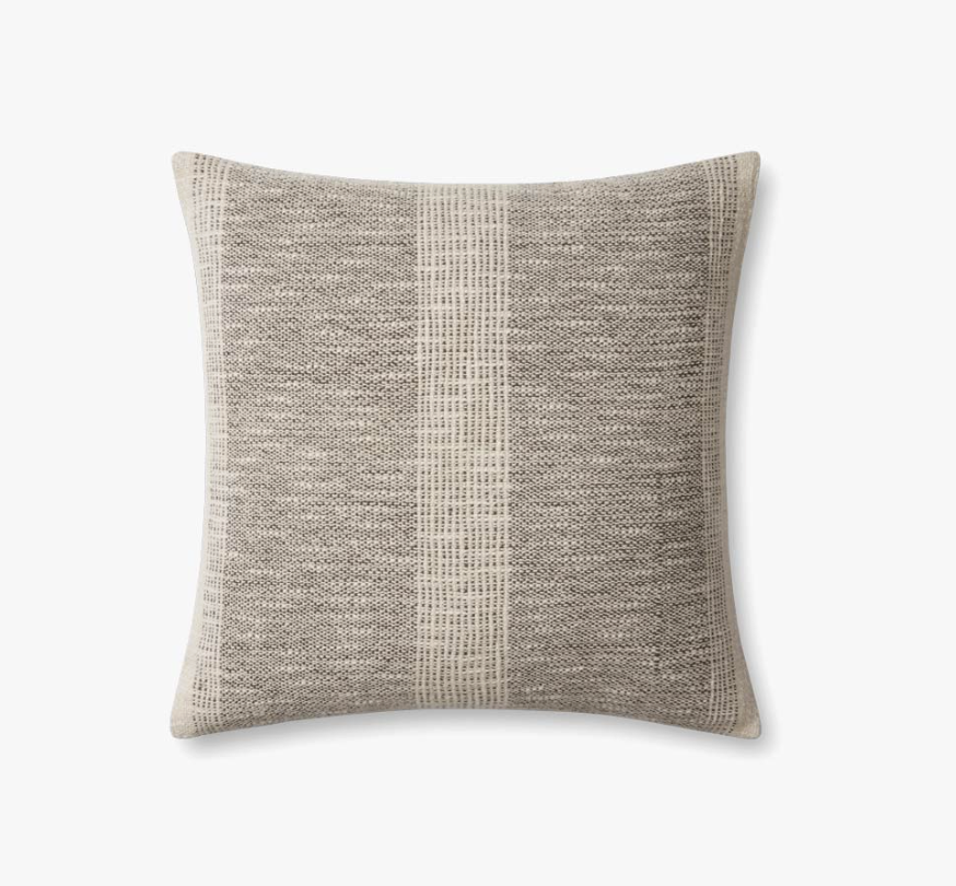 18" Down Pillow Charcoal/Ivory