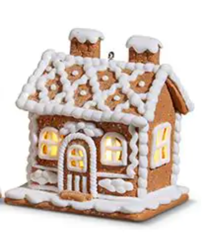 Lighted Gingerbread House Ornament (2)
