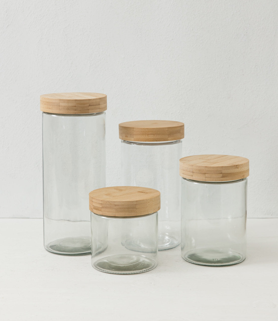 Glass Canisters with Wood Lids