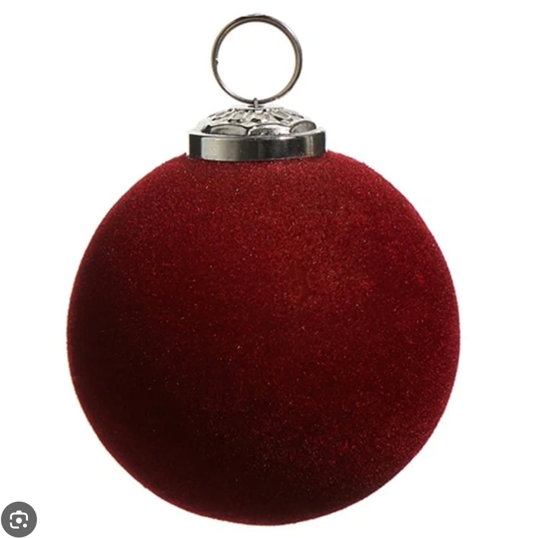 3" Berry Flocked Ball Ornament