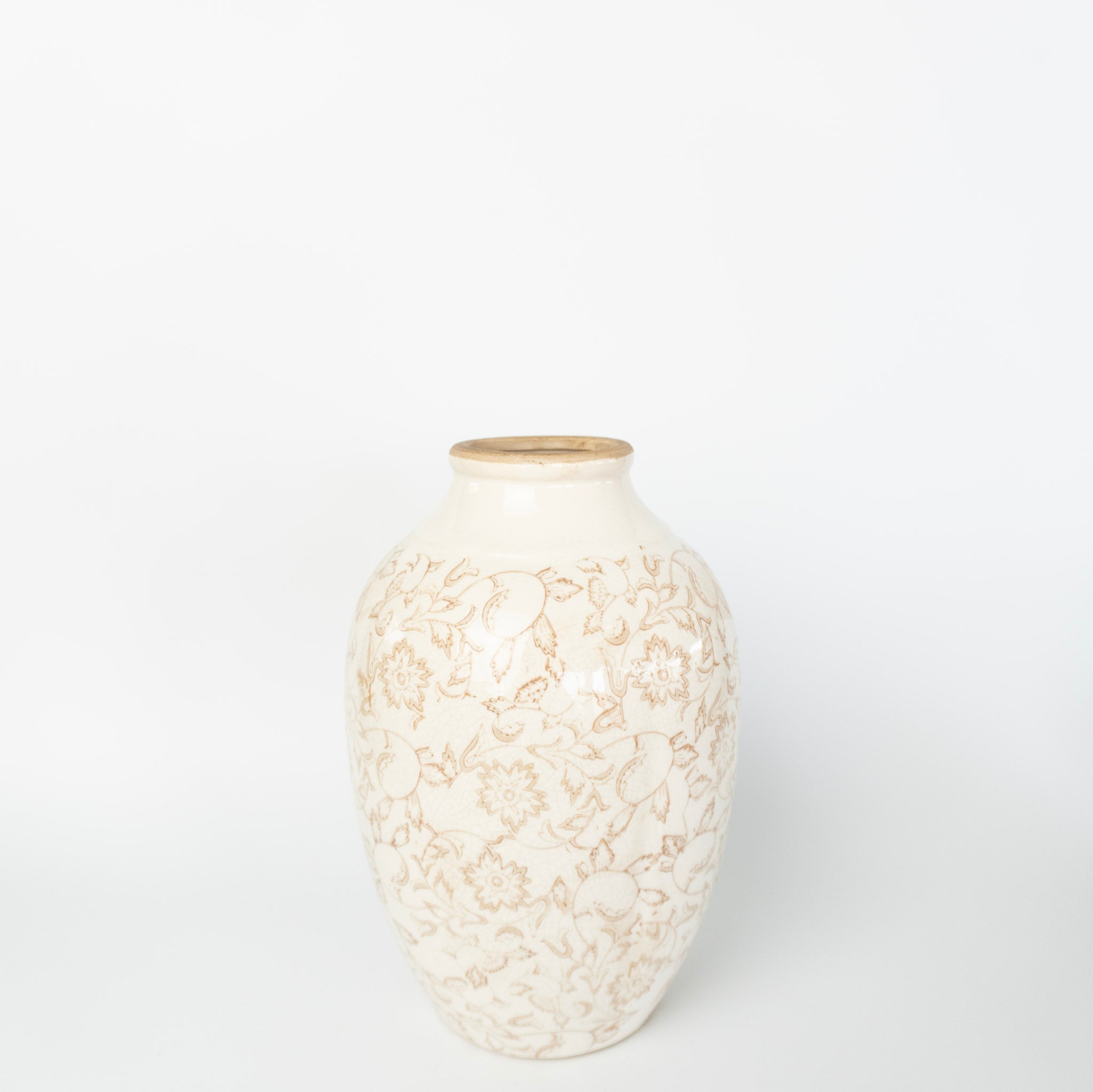 12" Beige Heirloom Vase