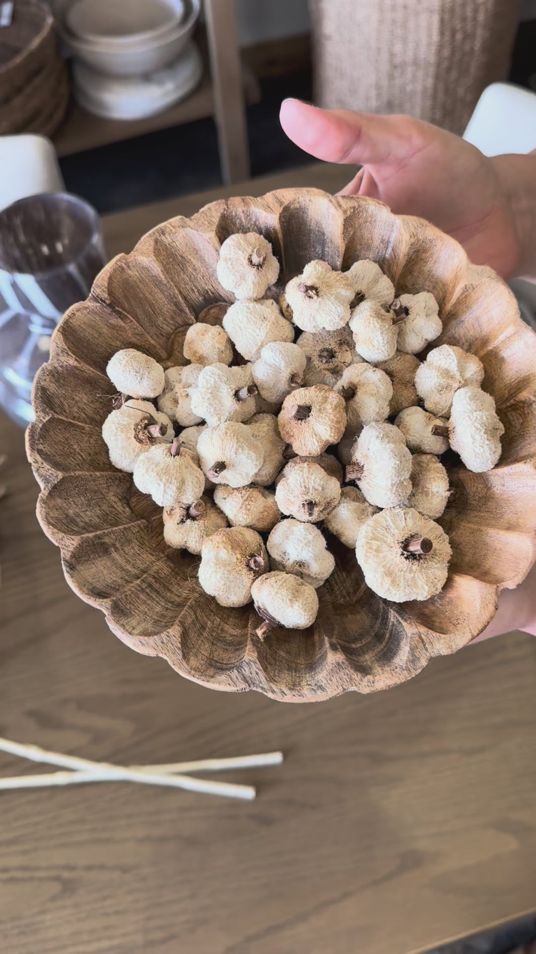 Scalloped Mango Wood Bowl