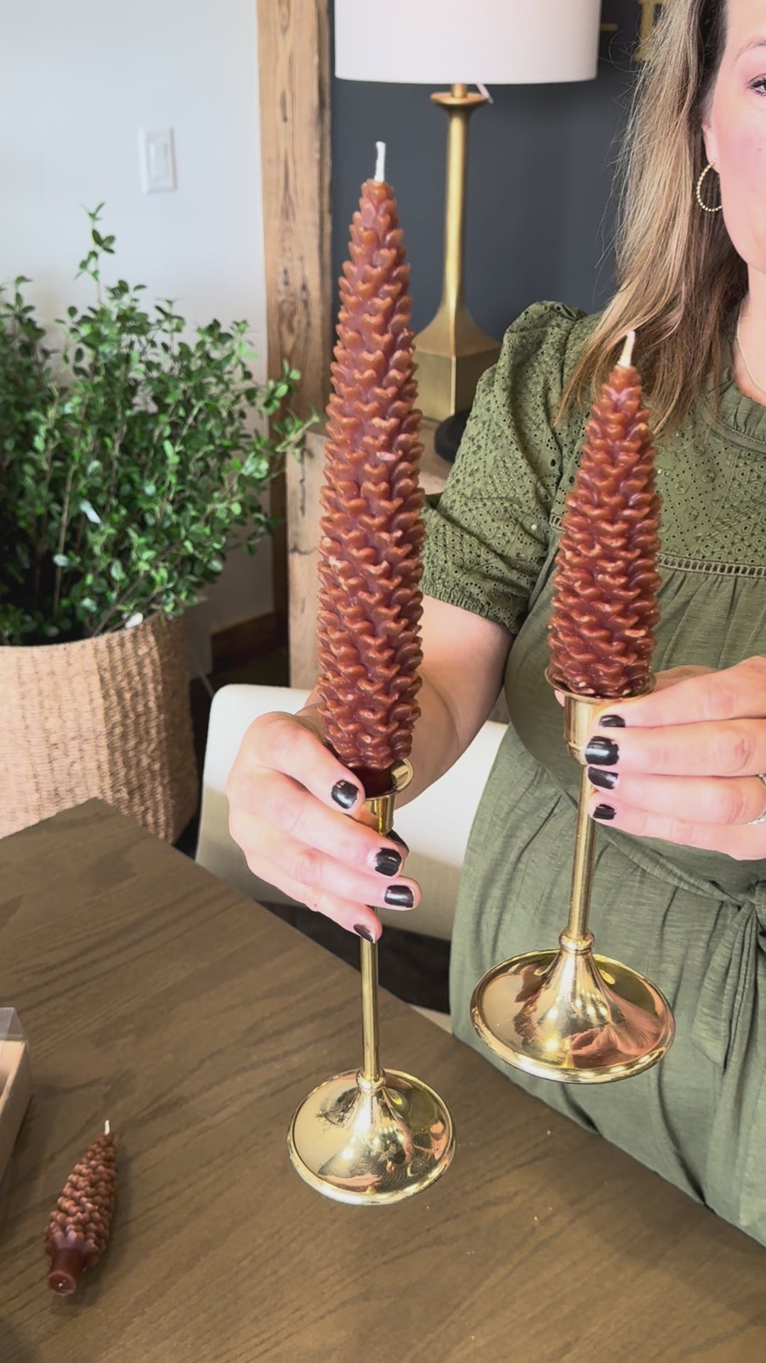 5.5" Pinecone Taper Candle