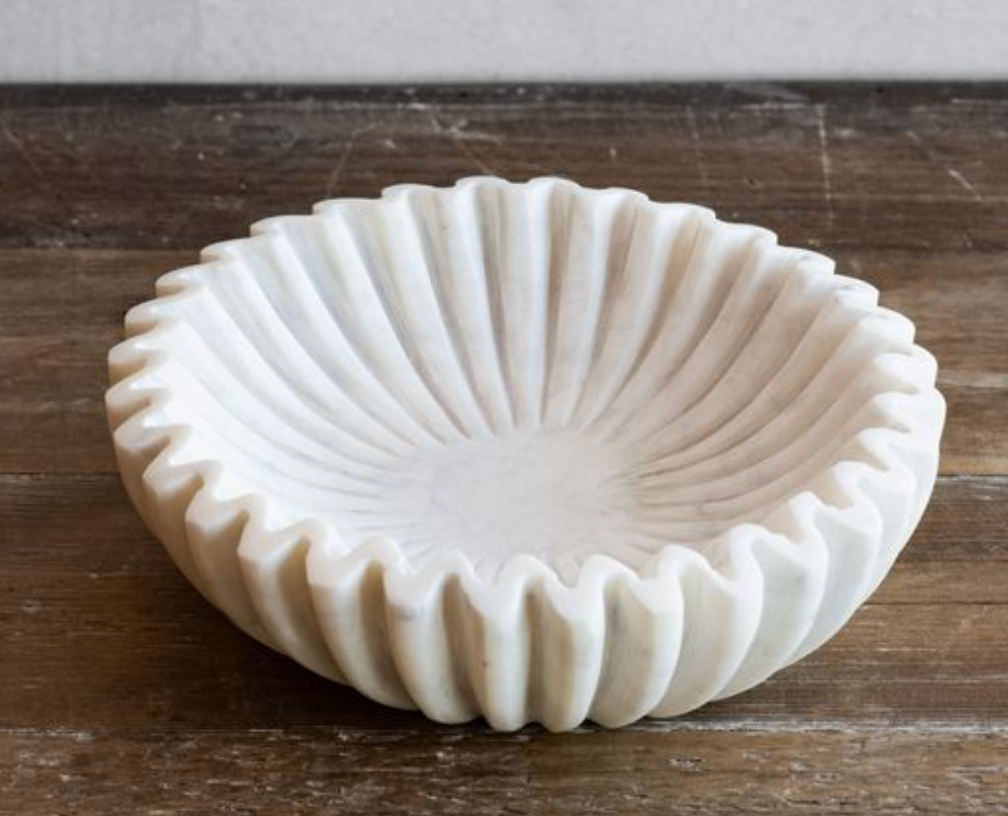 Marble Ruffle Bowl