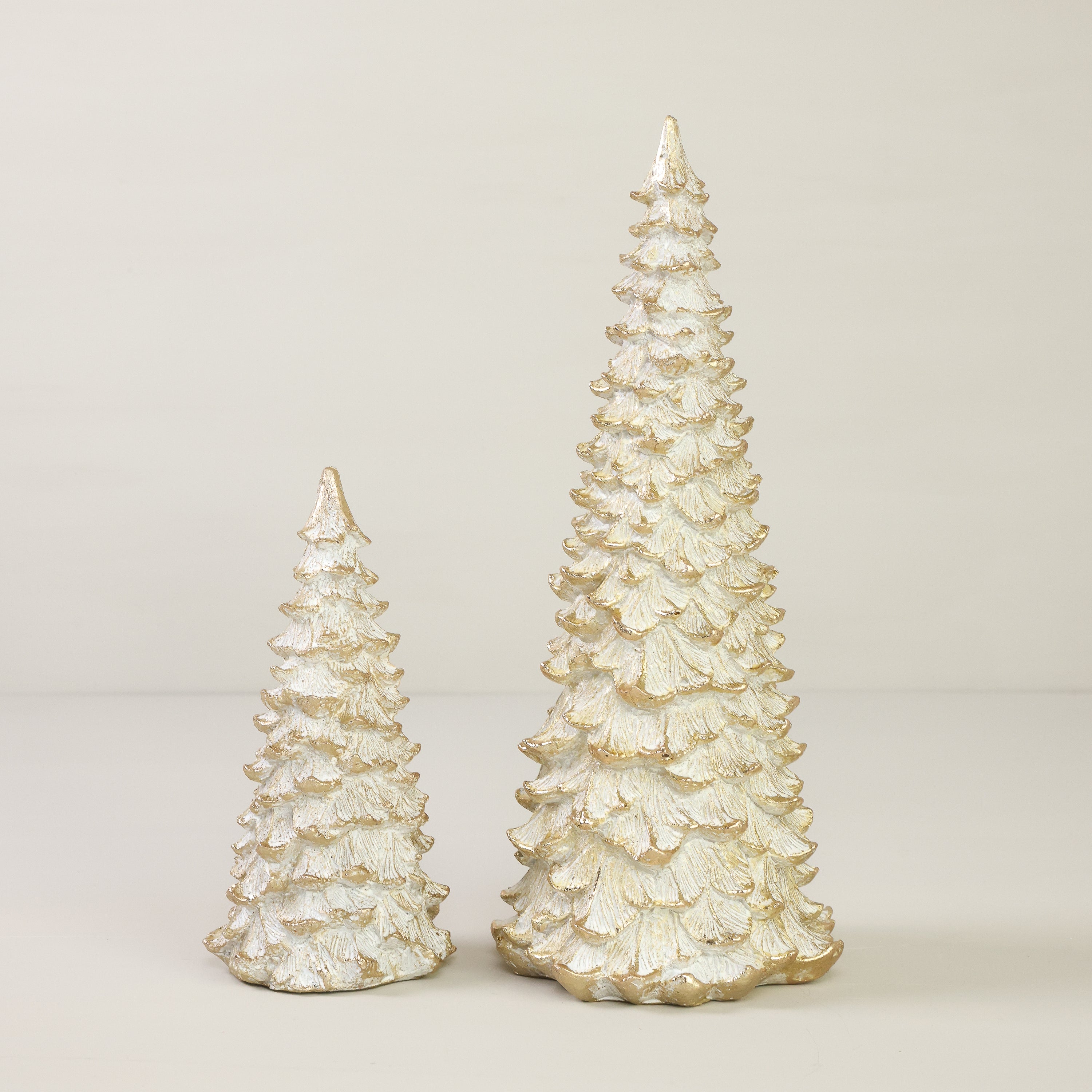 Ceramic Gold Snow Pine Tree