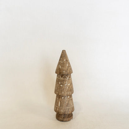 Carved Mango Wood Tree w/Design Set