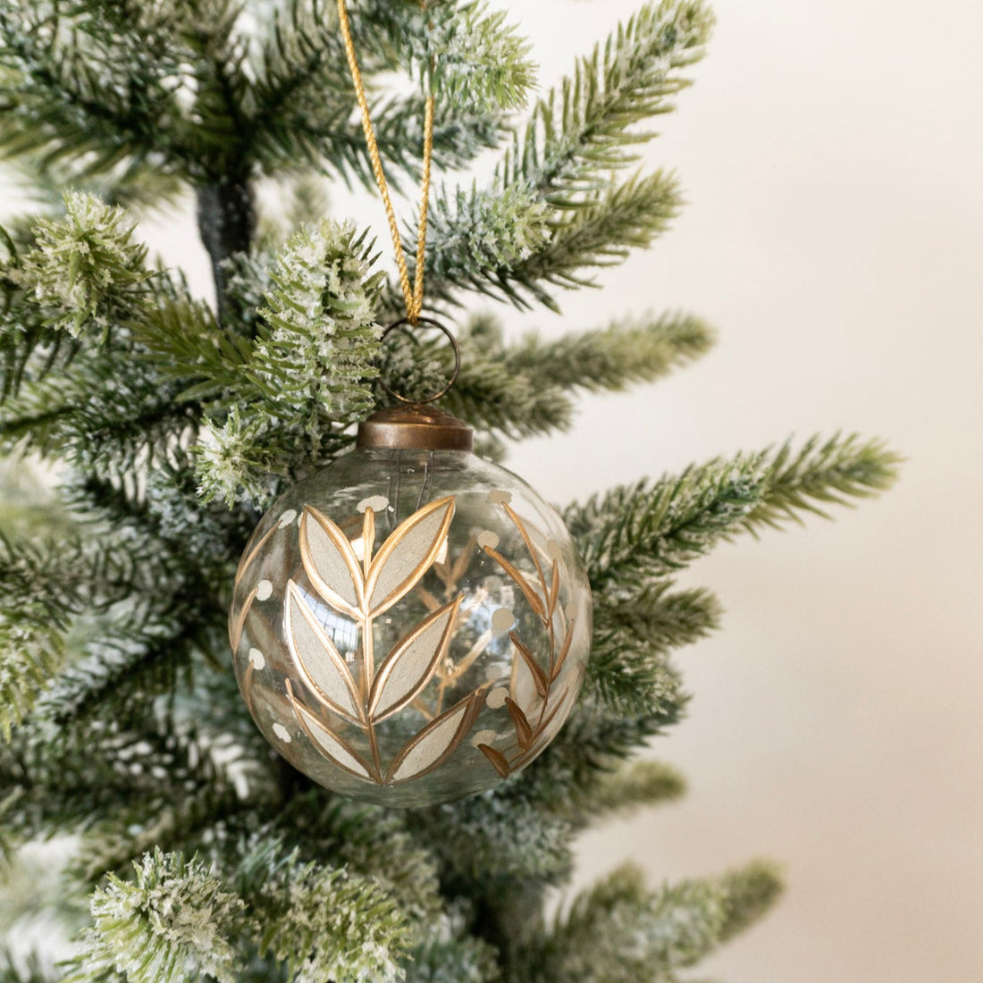 3&quot; Etched Glass Ornament w/Vine Pattern