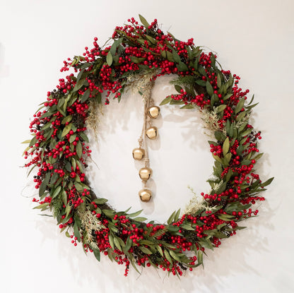 40&quot; Spruce Wreath w/Red Berries &amp; Pinecones