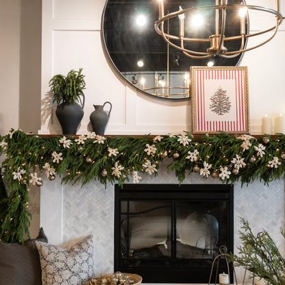 Wool Felt Snowflake Garland w/Jingle Bells