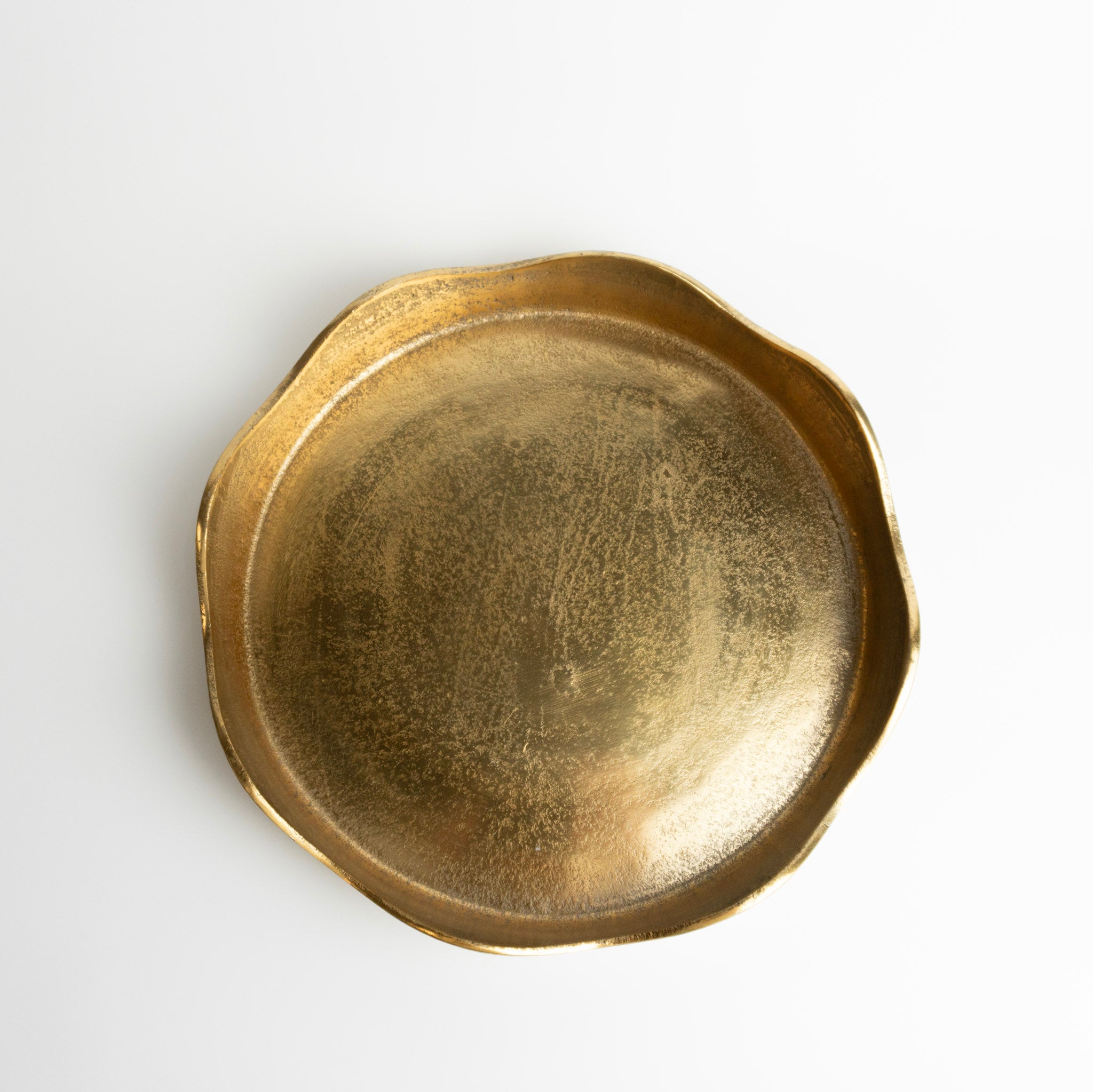 Antique Gold Ruffle Dish