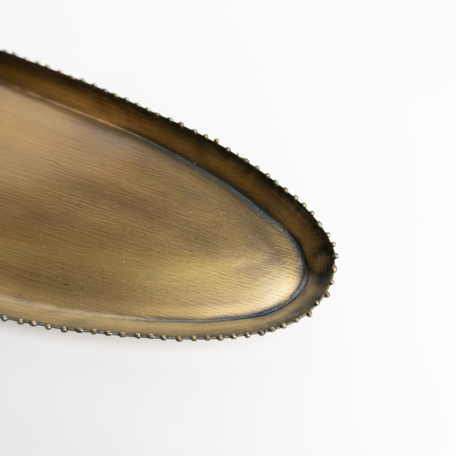 Antique Brass Oval Metal Tray