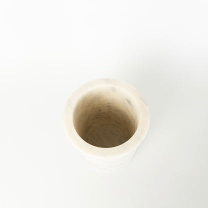 7" White Marble Jar