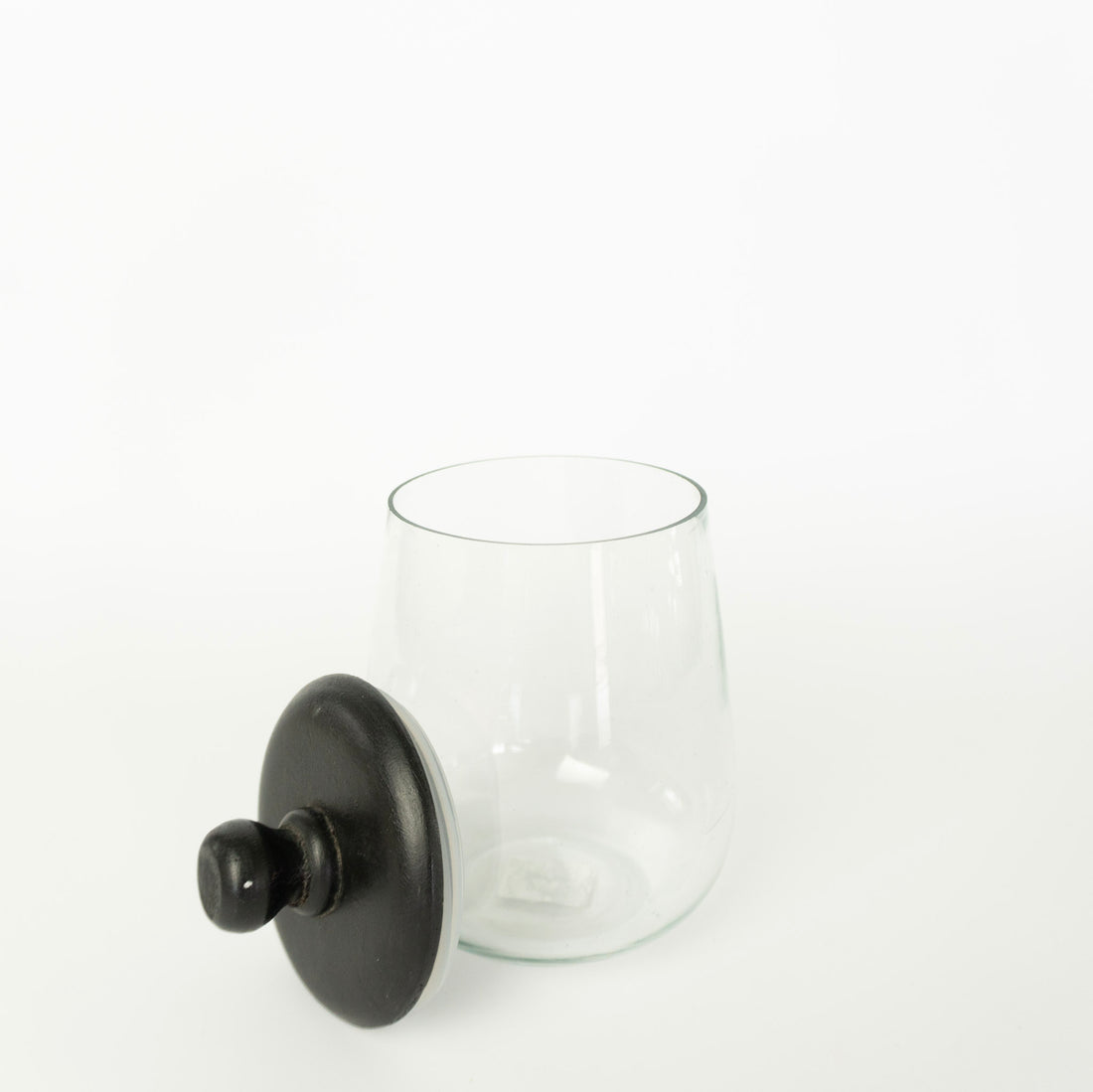 8" Glass Canister w/Wood Lid