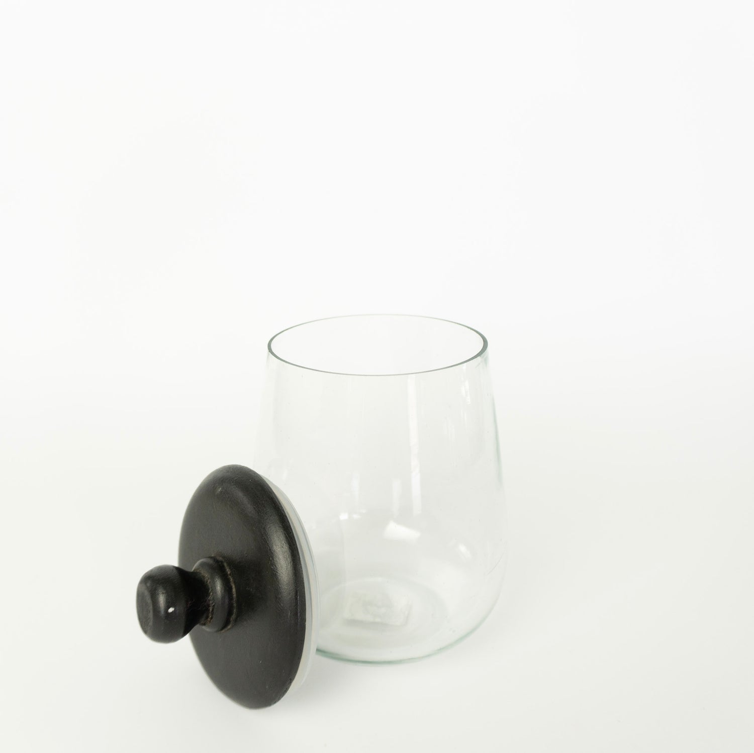 8" Glass Canister w/Wood Lid