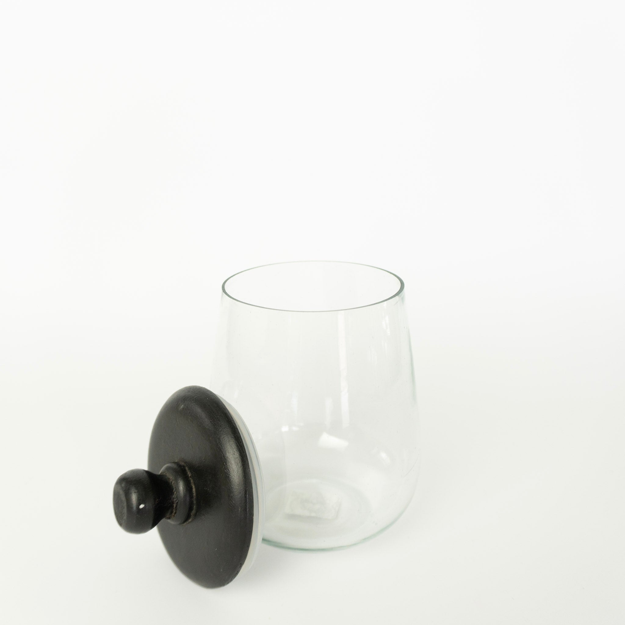 8" Glass Canister w/Wood Lid