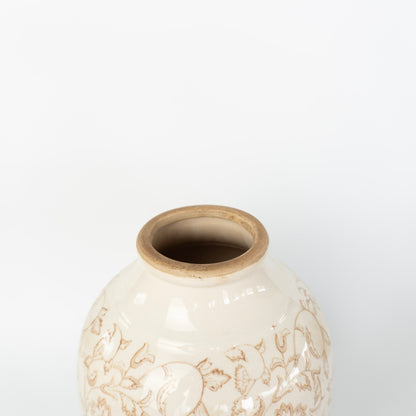 12" Beige Heirloom Vase