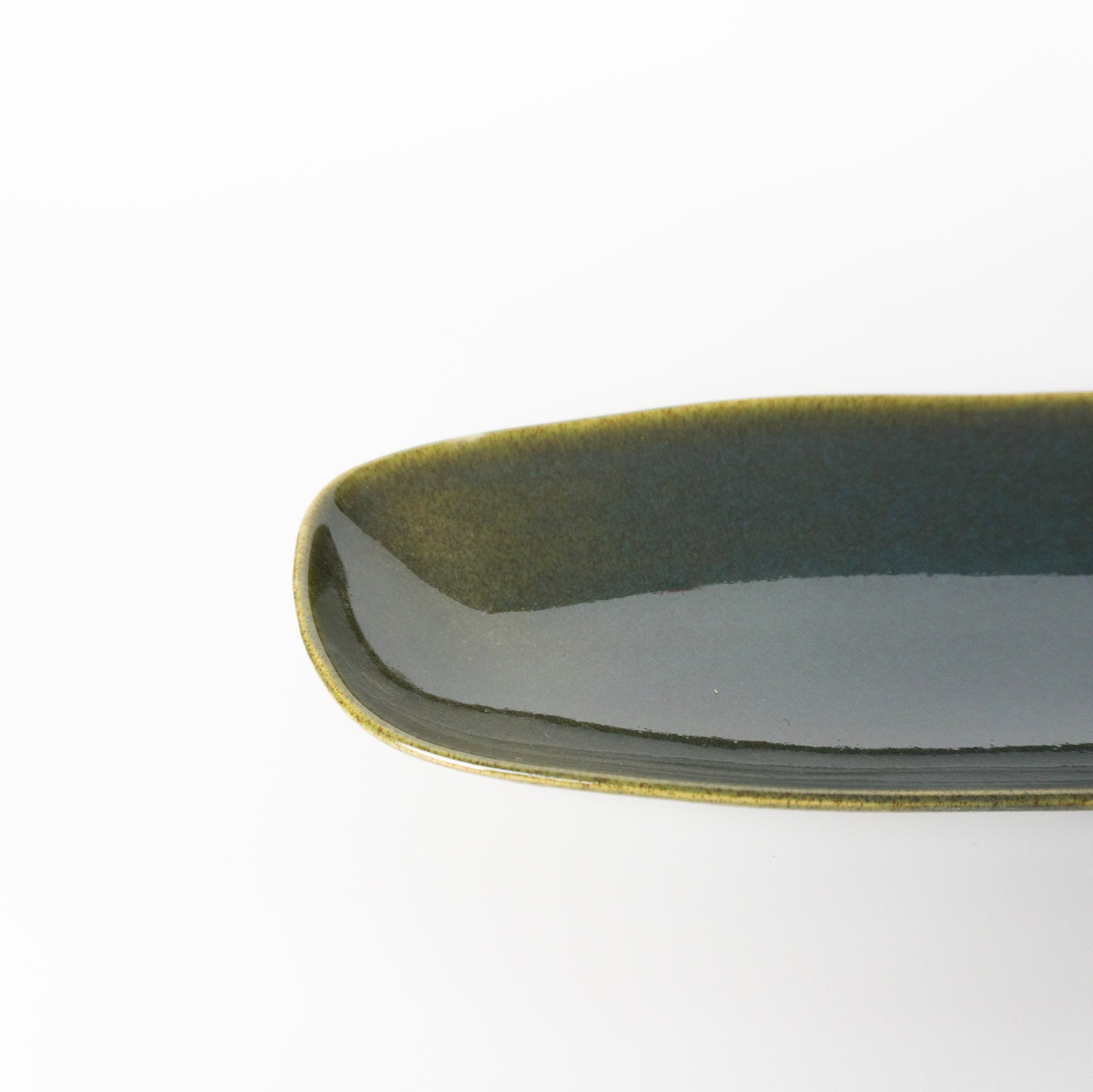 Green Stoneware Tray