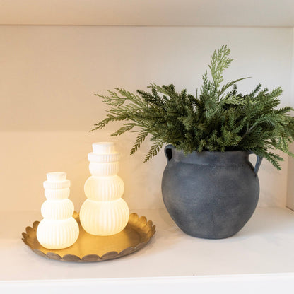 Stoneware Bisque LED Snowman