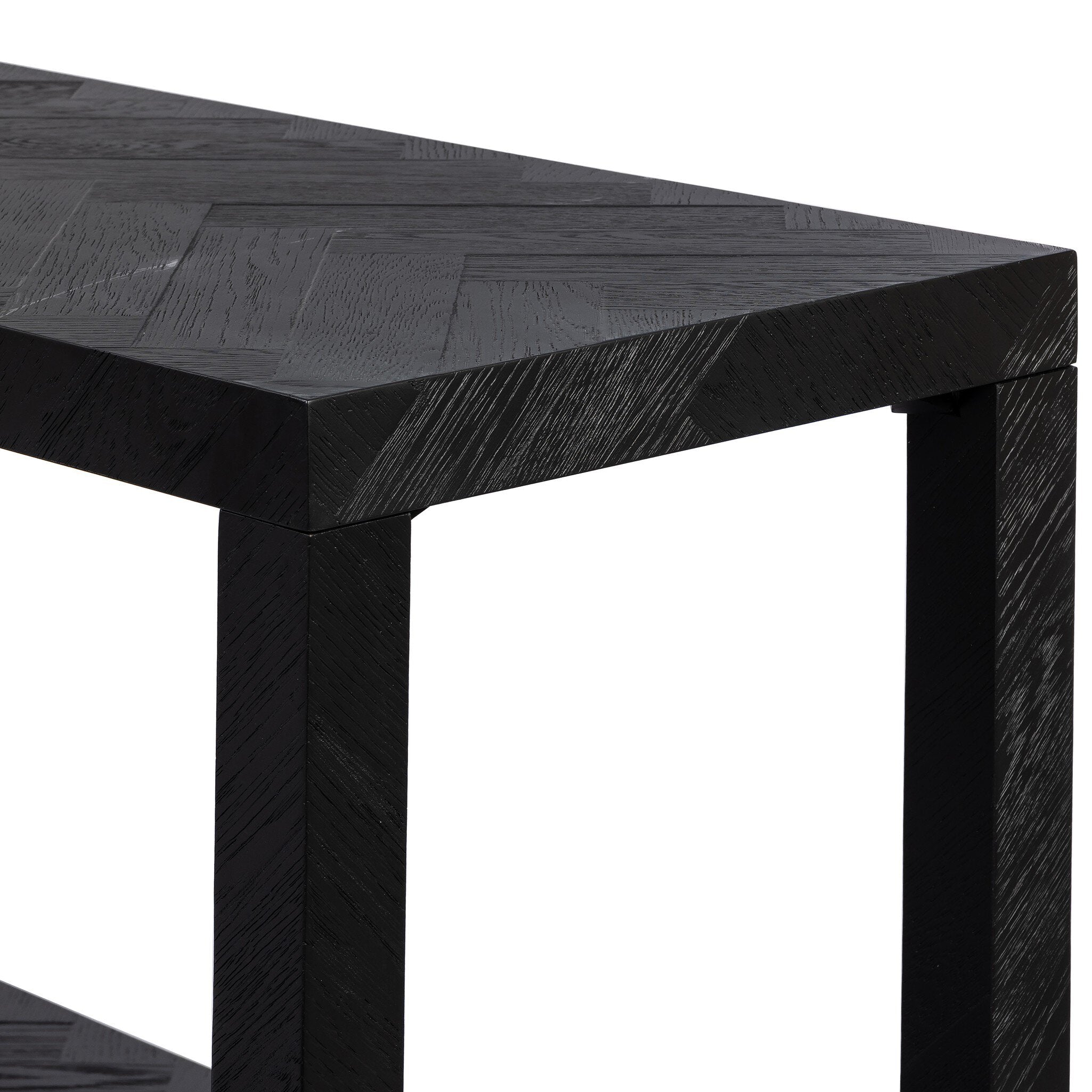 Lamar Console Table - Drifted Matte Black Veneer