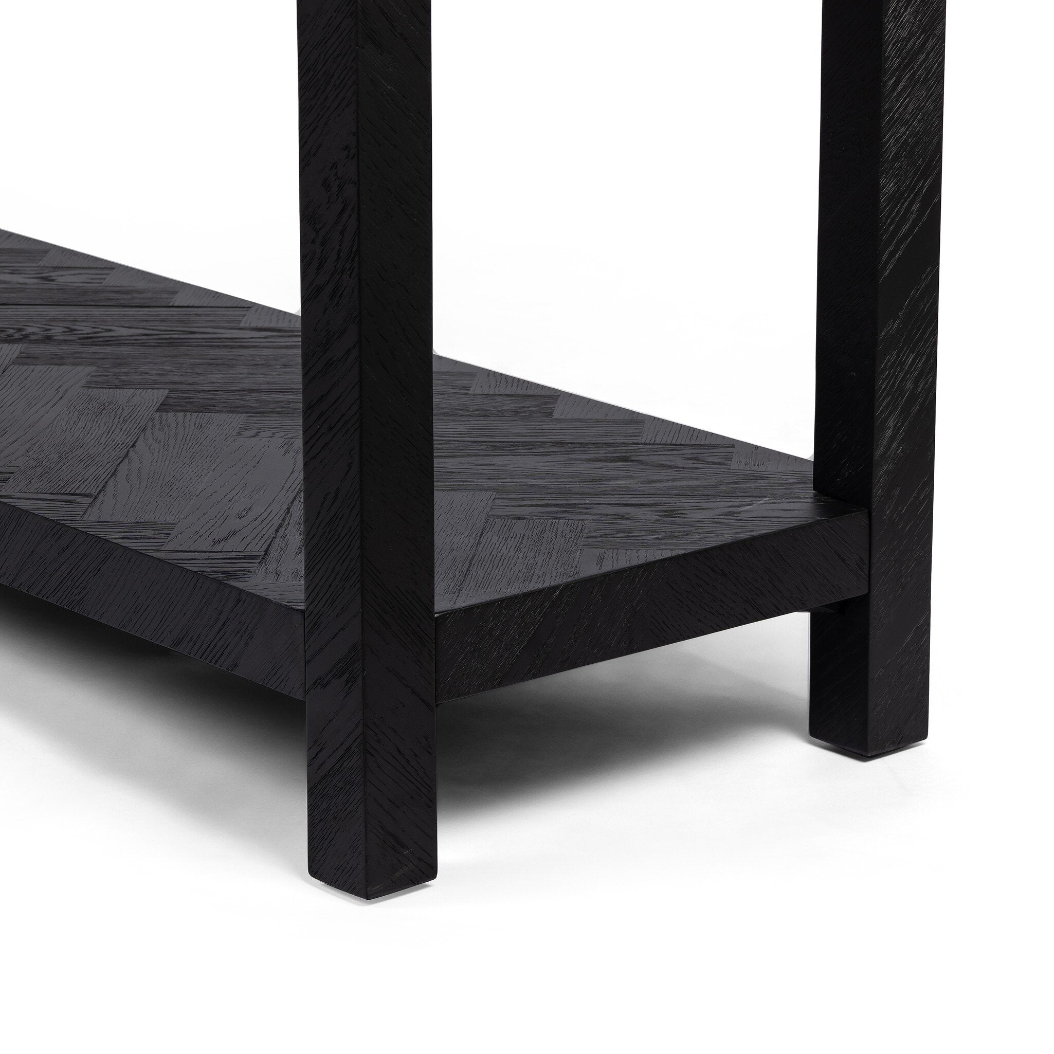 Lamar Console Table - Drifted Matte Black Veneer