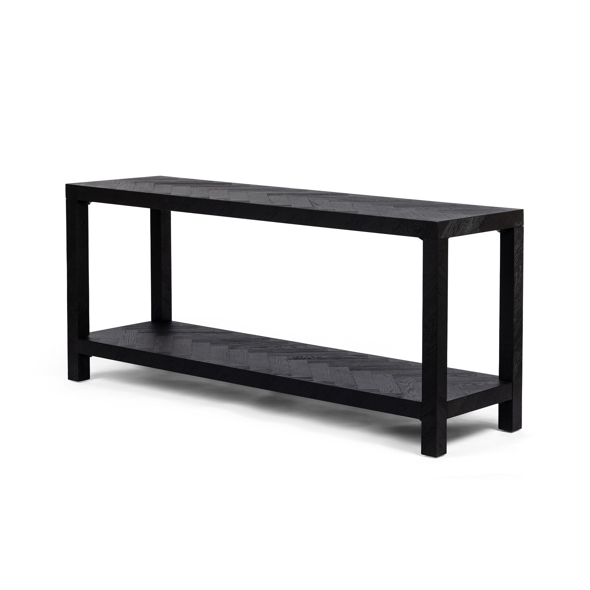 Lamar Console Table - Drifted Matte Black Veneer