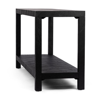 Lamar Console Table - Drifted Matte Black Veneer