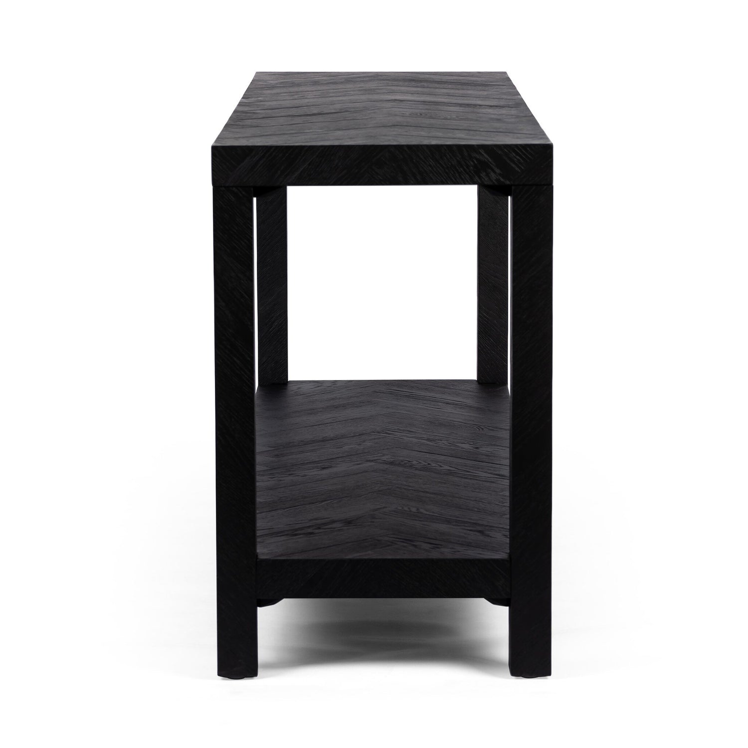 Lamar Console Table - Drifted Matte Black Veneer