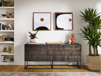 Kelby Sideboard - Carved Vintage Brown