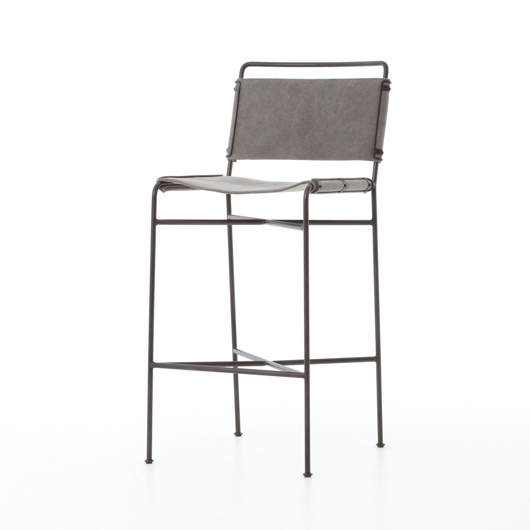 Wharton Bar Stool - Stonewash Grey