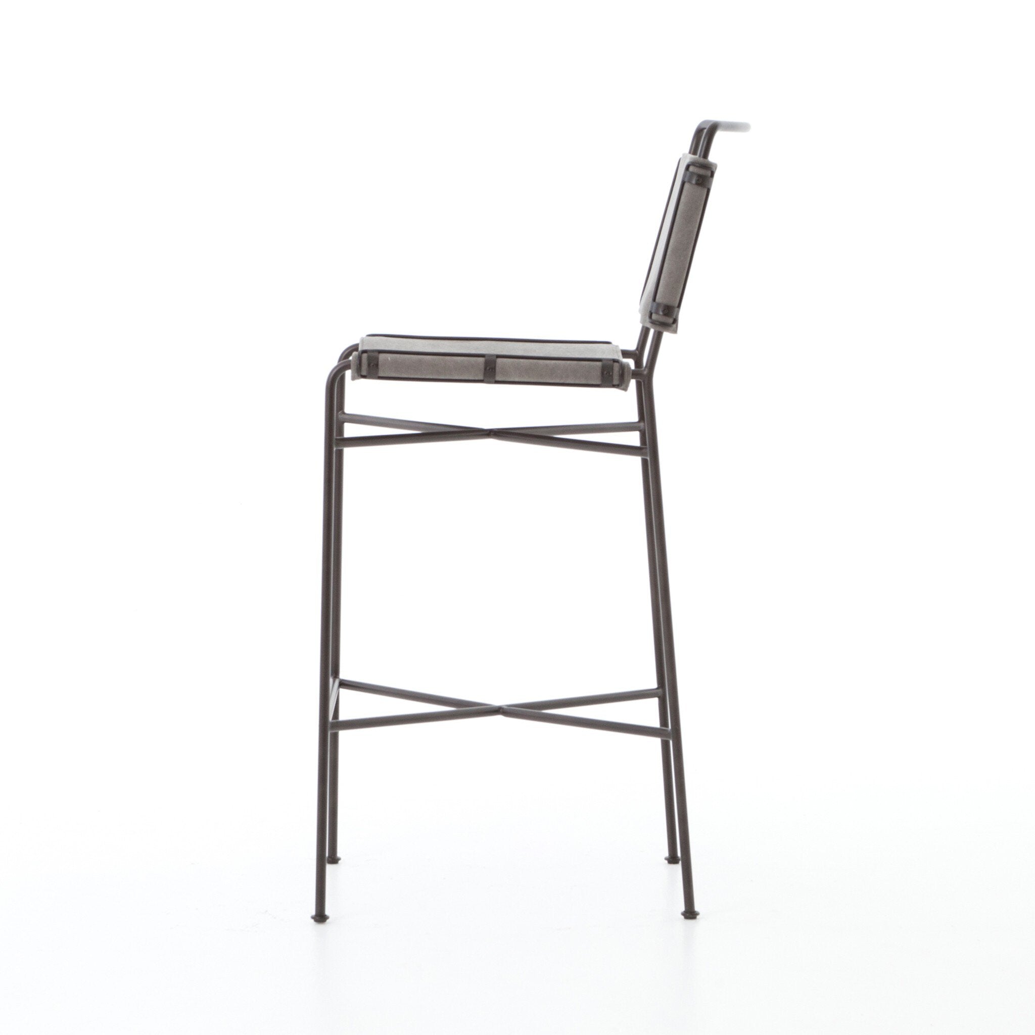 Wharton Bar Stool - Stonewash Grey