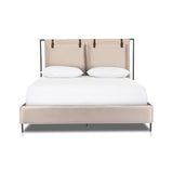 Leigh Upholstered King Bed - Modern Velvet Sand | ready to ship!