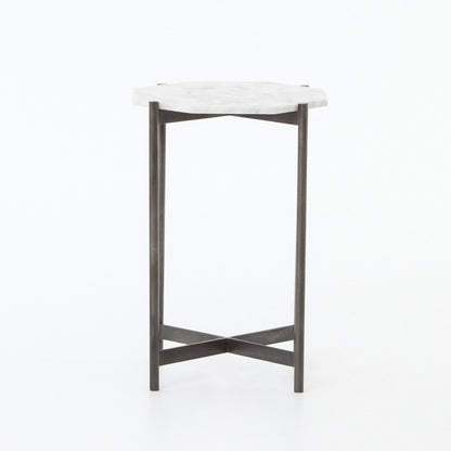 Adair Side Table - Polished White Marble