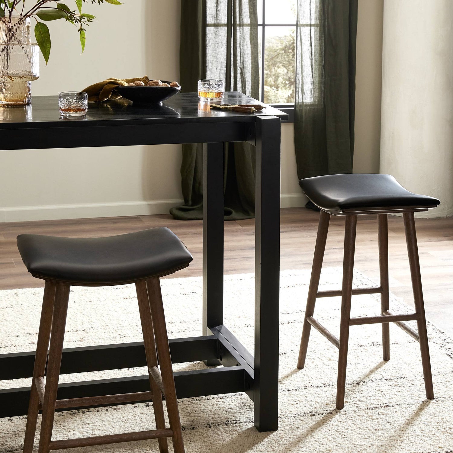 Union Bar + Counter Stool - Distressed Black