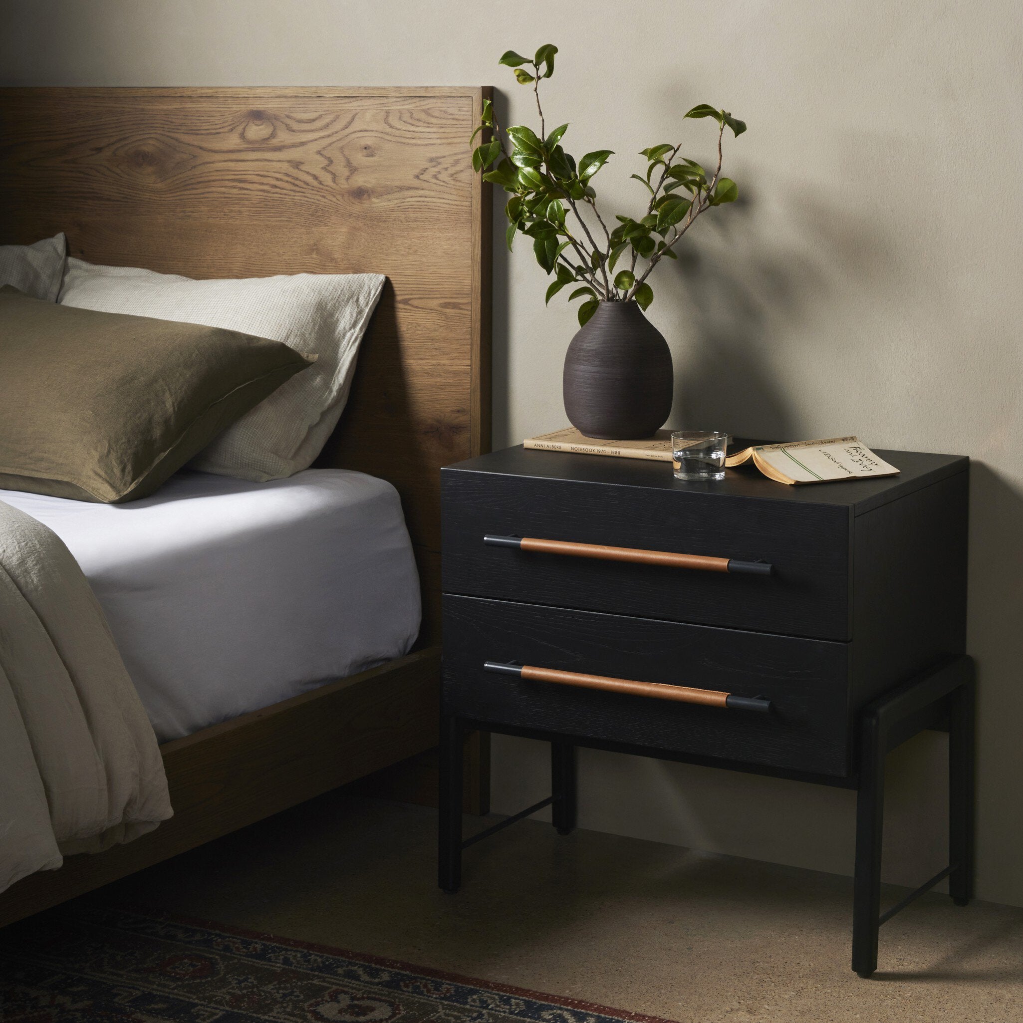 Rosedale Nightstand - Ebony Oak Veneer